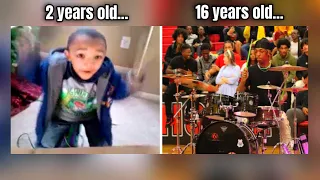 Watch me grow up with drums… (Age 2 - 16)