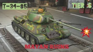 T-34-85 Supremacy battle in Mayan Ruins (WoT Blitz Gameplay)