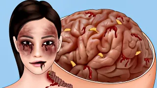[ASMR ANIMATION] Space Alien Maggot Transforms Human Into a Zombie | Brain Deep Cleaning Treatment