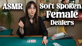 Unintentional ASMR | Soft Spoken Female Blackjack Dealers ♤