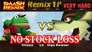 Smash Remix - Classic Mode Remix 1P Gameplay with Slippy (VERY HARD) No Stock Loss