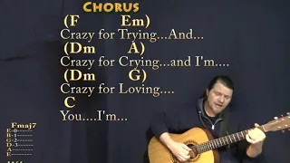 Crazy (Patsy Cline) Fingerstyle Guitar Cover Lesson in C with Chords/Lyrics