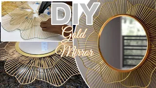 NEW GOLD WALL Mirror Using Skewers *PINTEREST Requested DIY Gold MIRROR Video*