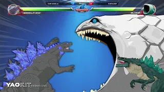 Bloop & Zilla Jr vs Godzilla with Healthbars  | YaoKit Animations