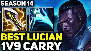 RANK 1 BEST LUCIAN IN THE WORLD 1V9 CARRY GAMEPLAY! | League of Legends