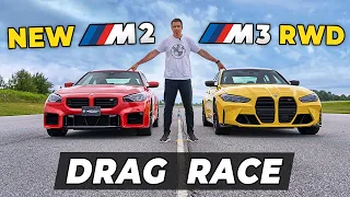 2023 BMW M2 vs 2023 BMW M3 RWD: Drag Race