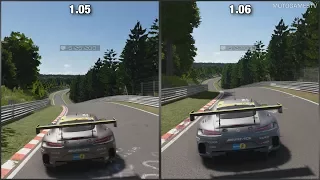 Gran Turismo Sport Beta - 1.05 vs 1.06 - Mercedes-AMG GT3 at Nordschleife
