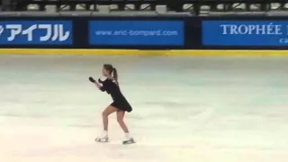 Yulia Lipnitskaia (RUS) - SP Practice runthrough at Trophée Eric Bompard