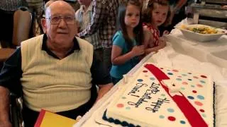 Singing Happy Birthday to Grandpa Turning 100 Years Old! Saturday Party with Family and Friends