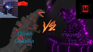 Shin Godzilla (monster 122) vs Shin Godzilla (clown godzilla)