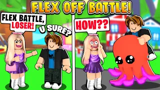 RICH GIRL Challenged NOOB to a *FLEX OFF BATTLE*... She INSTANTLY Regretted It! (Roblox Adopt Me)