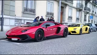 Lamborghini aventador and aventador Sv Battle acceleration and crazy exhaust sound