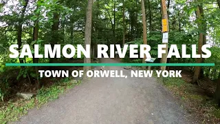 Hiking along the Salmon River Falls in Orwell, NY