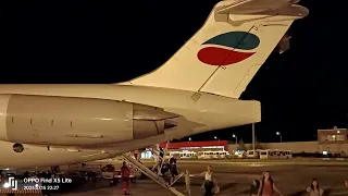European Air Charter MD-82  disembarking at Bourgas after a flight from Vienna