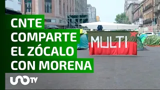 Maestros disidentes no levantaron el plantón en el Zócalo, lo reubicaron.