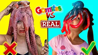 Comida de GOMA vs REAL! PULPO ASQUEROSO EXTREMO