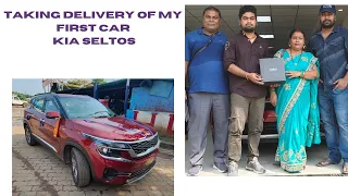 Taking delivery of my first car Kia seltos❣️🚗🚗🚗 #car #kiaseltos #kia #seltos #myfirstvlog