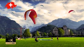 🇨🇭 Interlaken, Switzerland ☀️ Most Beautiful Places In Switzerland. Relaxing Walk 4K