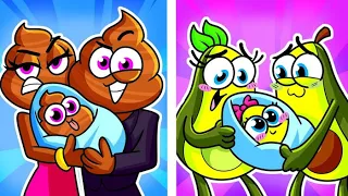 😇GOOD VS BAD FAMILY😈 Who Is The Best For Baby Avocado? || Avocadoo Comics