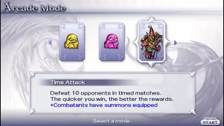 FF Dissidia - Beating the Time Attack arcade mode with all characters part 1