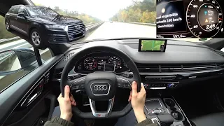 2018 Audi Q7 50TDI POV DRIVE | Top Speed German Autobahn