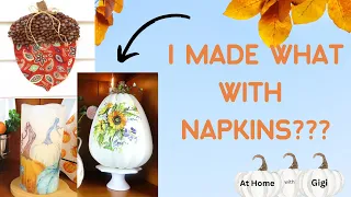 YOU WON'T BELIEVE WHAT I MADE WITH NAPKINS | 🍁FALL DIY'S  🍂| NAPKIN EXCHANGE CHALLENGE SEPTEMBER