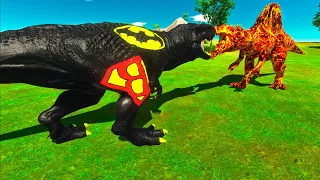 BATMAN T-REX vs LAVA SPINO DEATH RUN - Animal Revolt Battle Simulator (ARBS)