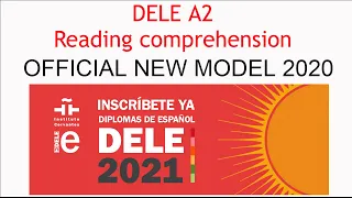 Dele a2 Instituto Cervantes. Comprension de lectura. Dele 2020