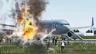 Bursting into Flames Before Takeoff in Chicago | Panic on the Runway | American Airlines Flight 383