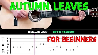 AUTUMN LEAVES | Easy guitar melody lesson for BEGINNERS (with tabs) - Nat King Cole