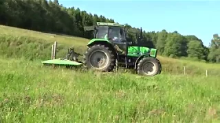 Deutz Fahr DX 4.51 mit Deutz Fahr KM 3.21 am Silo mähen.. Folge 1