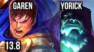 GAREN vs YORICK (TOP) | 7/0/5, Godlike, 300+ games | KR Master | 13.8