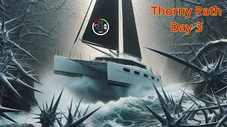 #241 Solo Sail - Thorny Path brakes the boat | Sailing Sisu Leopard 45 Catamaran Circumnavigating