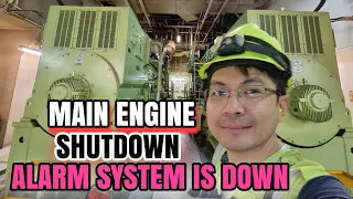 MAIN ENGINE SHUTDOWN, HOW TO RESET ALARM MONITORING SYSTEM | MARINE ELECTRICIAN LECKYJAKE