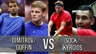 Dimitrov/Goffin Vs Sock/Kyrgios - Laver Cup 2018 (Highlights HD)