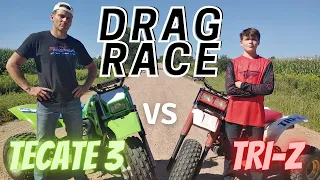 Three Wheeler Drag Race: Kawasaki Tecate 3 VS Yamaha Tri-Z!