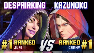 SF6 ▰ DESPAIRKING | LONGZHU (#1 Ranked Juri) vs KAZUNOKO (#1 Ranked Cammy) ▰ High Level Gameplay