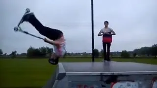 Scooter Kid Gets Knocked Out Doing A Backflip!