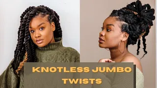 Natural Looking KNOTLESS Jumbo Twist *NO TENSION METHOD*