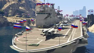 Today Ukrainian T-34 Anti-Tanks and TB2 Bayraktar Attack on Russian Aircraft and Airport | GTA 5