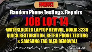 Job Lot 14: More E-Waste Fun! Retro Phone Testing, Reviving a Waterlogged laptop & OLED Removal :|