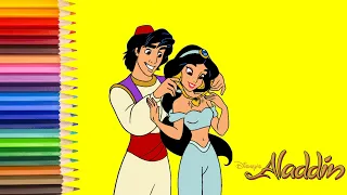 Prince Ali - Aladdin Gives Princess Jasmine a Necklace - Disney Coloring Pages