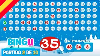 Partida de BINGO 75 bolas cantado en Español con voz clara, para jugar en casa | BINGU