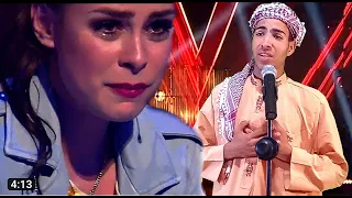 شاب جزائري يبكي أثناء أدئة لأغنية حسبي ربي جل الله ويبكي الجمهور ولجنة التحكيم في برنامج TheVoice‏