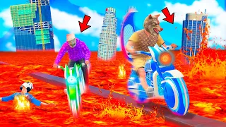 EXTREME FLOOR IS LAVA PARKUR CHALLENGE! SKILL TEST ON MOTORCYCLES IN GTA 5 ONLINE