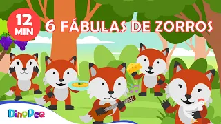 Fábulas de zorros 🦊 | 12 min de FÁBULAS y CUENTOS para niños 👧🏻👦🏻| +RECOPILACIÓN | DinoPeq 🦖