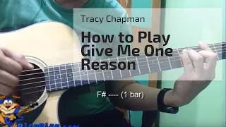 How to Play Give Me One Reason by Tracy Chapman (guitar tutorial) (12 bar)