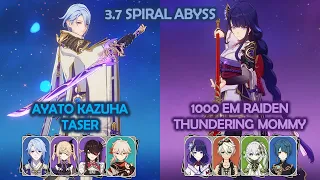 Ayato Kazuha Taser & Raiden Hyperbloom Burgeon 3.7 Spiral Abyss Genshin Impact