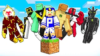 JOGANDO com TODOS os ALIENS do BEN 10 em apenas UM BLOCO no Minecraft