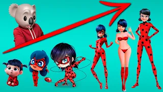 Miraculous Ladybug 0-60 Years Old  Growing Up Evolution - Ladybug Transformation